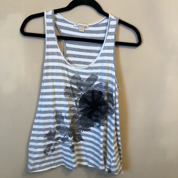 3/$15 Forever 21 lace flower striped tank top - Picture 1 of 6